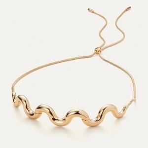 Jenny Bird Gold Choker Lariat Necklace
